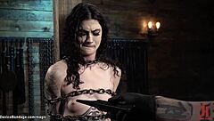 Bound in Chains for Deepthroat and Bdsm Play