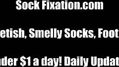 She commands him to inhale the scent of her flawless white socks deeply