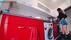 Teasing in steamy short jeans and hot pants