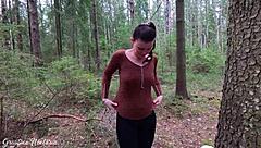 Real Russian Couple's Unexpected Blowjob In Woods