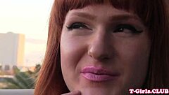 Beautiful shemale enjoys lesbian blowjob and rimjob
