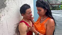 Busty Stepmother Fucks Old Gardener in Homemade Outdoor Sex