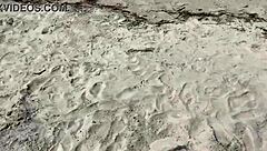 She refused to stop handjob until I cum in front of everyone on the beach