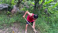 Busty Stepmother Fucks Old Gardener Real Homemade!