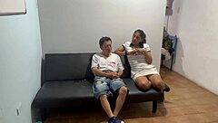 Shy 18 Year Old Girl With Big Tits And Big Ass Gets Wet By 55 Year Old Man Her Whore Friend Joins Them In Horny Threesome