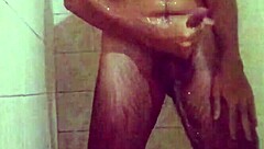 Two Cumshots While Showering With Cum Dripping