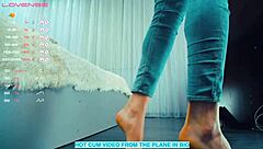 Beautiful whore masturbates in cosplay heels on webcam!