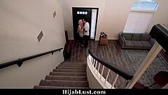 Shy hijab teen secretly invites her friend for a passionate booty call with a big cock