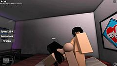 Having intense sex with wife in roblox showing big ass and pussy