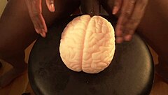 Futanari Reviews Monster Cock Toy in Solo Masturbation Session