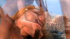 Blonde teases with clit rub