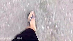 Hey, check out this pov foot worship session with bare feet and toes