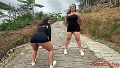 Crazy Latina hijastra worships big ass in supermarket