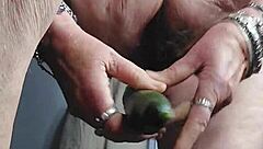 Oma fucks pussy with cucumber 😏