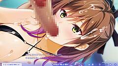 Bound female puppet dances lewdly.