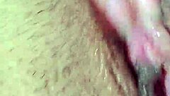 Masturbating alone at home feeling hot with fingering and orgasm