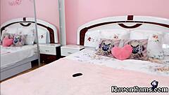 Beautiful Girl Feels Pleasure Rubbing Oil on Ass