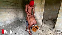 outdoor couple has quickie sex with big ass