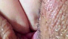 Masturbating alone at home feeling hot with fingering and orgasm