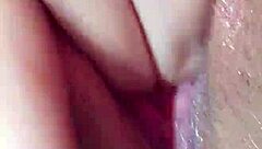 Masturbating alone at home feeling hot with fingering and orgasm