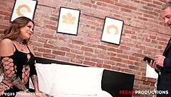 La Belle Sky Fox gags on Julian August's cock