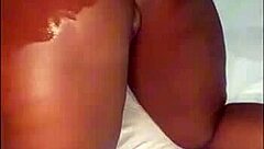 Curvy pretty girl teases with oiled huge ass shaking and spreading in thong compilation.