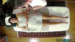 Hot Asian Babe Tricked Into Intense Blowjob And Handjob During Massage! Tattooed Brunette In Hd!