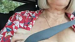 I ride down the road with my tits out