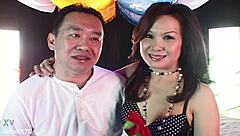 petite asian milf couple in casting interview with dirty talk