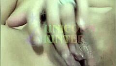 rubbing my curvy pussy and fingering my ass on bed