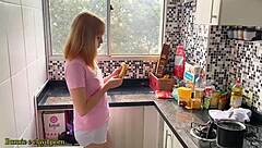 Young Girl Picked Up In Kitchen For Quick Encounter