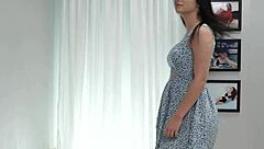 Sexy teacher in fishnets gets licked