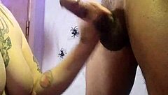 Halloween elf girlfriend loves deepthroating black cock with her friend