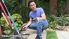 Horny Chloe Surreal seduces the landscaper by the pool!