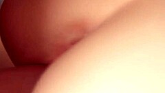 Petite 18+ fat amateur's hairless pussy fucked and creampied with moaning cumshot