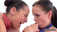 wacky lesbo models are having fun with toys