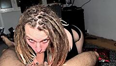 her pussy so wet from wax play she loves it