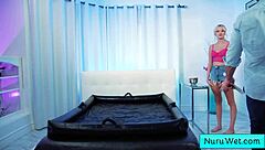 Busty Blonde Petite Masseuse Cover Herself In Nuru Gel And Rub Her Tiny Body On Her Client - Seth Gamble Skyler Storm