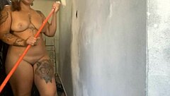 why does this redhead married woman call the bricklayer for a blowjob while husband is away?