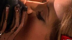 Seducing Lesbian With Heels And Corset, Shaved Pussy Kissed.