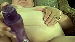 BBW playing with vibrator outdoors at campsite?