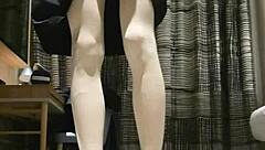 女装トラニーフェムボーイがドレスの中で射精すんの？