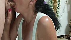 Amateur wife close up blowjob with cum in mouth