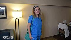 Nataliya Crimson performs deep throat blowjob on black cock