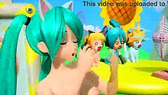hatsune miku in nekomimi outfit from project diva, fully nude mod for switch