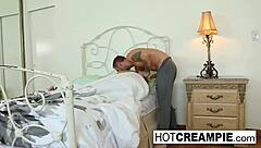 Elsa Jean is woken up and fucked hard for a creampie