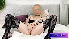 kinky italian milf says, 'play with my dildo in stockings'