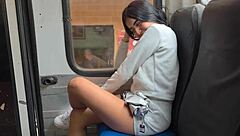 She Sucks My Dick On Public Bus Then We Fuck In Hotel