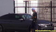 Amateur Hitchhiking Teen Fucked On The Car POV