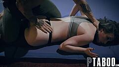 Bratty hollywood actress casey calvert loses sex bet with stuntman